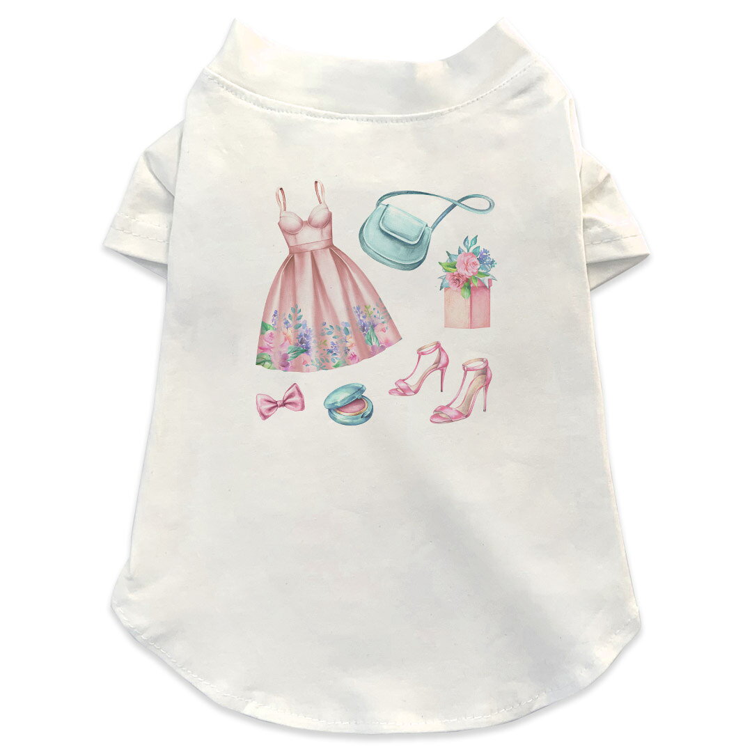 Garments - 犬専用Tシャツ 選べる5size 小型犬 袖あり 半袖 ホワイト デザイン T shirt XS S M L XL ペットウェア ペット服 カジュアル おしゃれ コットン 綿 服　ドレス　かわいい　ファッション 015588