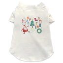 犬専用Tシャツ 選べる5size 小型犬 袖あり 半袖 ホワイト デザイン T shirt XS S M L XL ペットウェア ペット服 カジュアル おしゃれ コットン 綿 クリスマス クリスマスツリー サンタ 015610