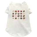犬専用Tシャツ 選べる5size 小型犬 袖あり 半袖 ホワイト デザイン T shirt XS S M L XL ペットウェア ペット服 カジュアル おしゃれ コットン 綿 チョコレート お菓子 スイーツ 015621