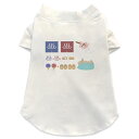 犬専用Tシャツ 選べる5size 小型犬 袖あり 半袖 ホワイト デザイン T shirt XS S M L XL ペットウェア ペット服 カジュアル おしゃれ コットン 綿 温泉 男女 旅館 015622