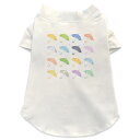 犬専用Tシャツ 選べる5size 小型犬 袖あり 半袖 ホワイト デザイン T shirt XS S M L XL ペットウェア ペット服 カジュアル おしゃれ コットン 綿 傘 梅雨 カラフル 016321