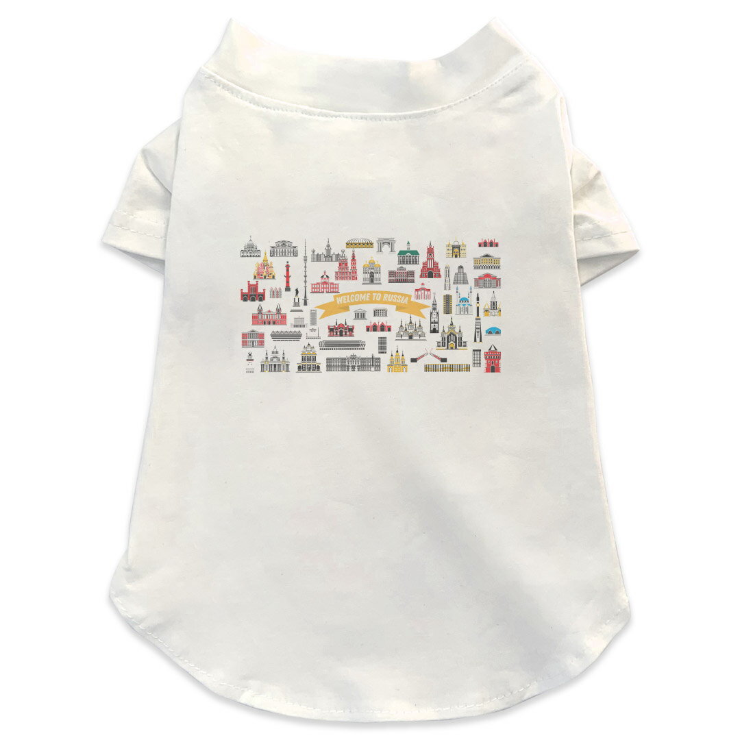 犬専用Tシャツ 選べる5size 小型犬 袖あり 半袖 ホワイト デザイン T shirt XS S M L XL ペットウェア ..