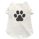 犬専用Tシャツ 選べる5size 小型犬 袖あり 半袖 ホワイト デザイン T shirt XS S M L XL ペットウェア ペット服 カジュアル おしゃれ コットン 綿 犬　肉球　モノクロ 016448