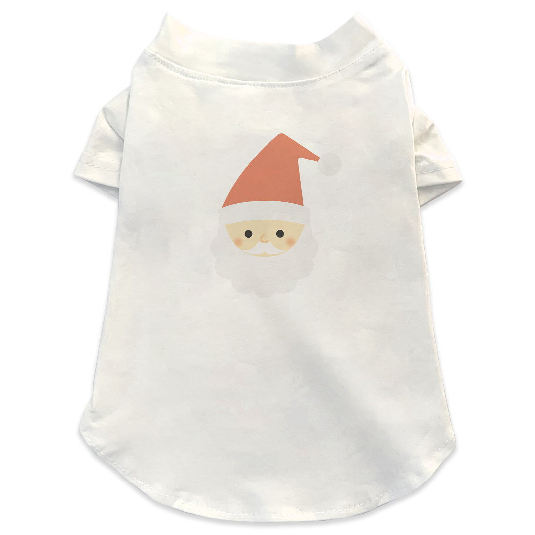 Garments - 犬専用Tシャツ 選べる5size 小型犬 袖あり 半袖 ホワイト デザイン T shirt XS S M L XL ペットウェア ペット服 カジュアル おしゃれ コットン 綿 クリスマス サンタ　クリスマス　かわいい 017665