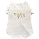 犬専用Tシャツ 選べる5size 小型犬 袖あり 半袖 ホワイト デザイン T shirt XS S M L XL ペットウェア ペット服 カジュアル おしゃれ コットン 綿 夏 summer ひまわり かわいい ライオン 017813