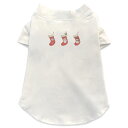 犬専用Tシャツ 選べる5size 小型犬 袖あり 半袖 ホワイト デザイン T shirt XS S M L XL ペットウェア ペット服 カジュアル おしゃれ コットン 綿 クリスマス クリスマス 靴下 サンタ 雪だるま 017821