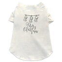 犬専用Tシャツ 選べる5size 小型犬 袖あり 半袖 ホワイト デザイン T shirt XS S M L XL ペットウェア ペット服 カジュアル おしゃれ コットン 綿 クリスマス 靴下 クリスマス 文字 017833