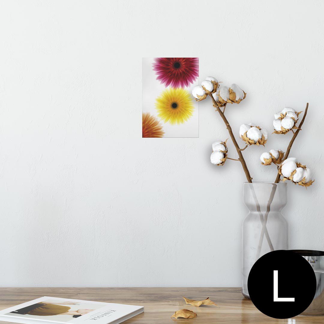 ポスター ウォールステッカー シール式ステッカー 飾り 89×127mm L版 写真 フォト 壁 インテリア おしゃれ 　剥がせる wall sticker poster 001902 花　フラワー　カラフル