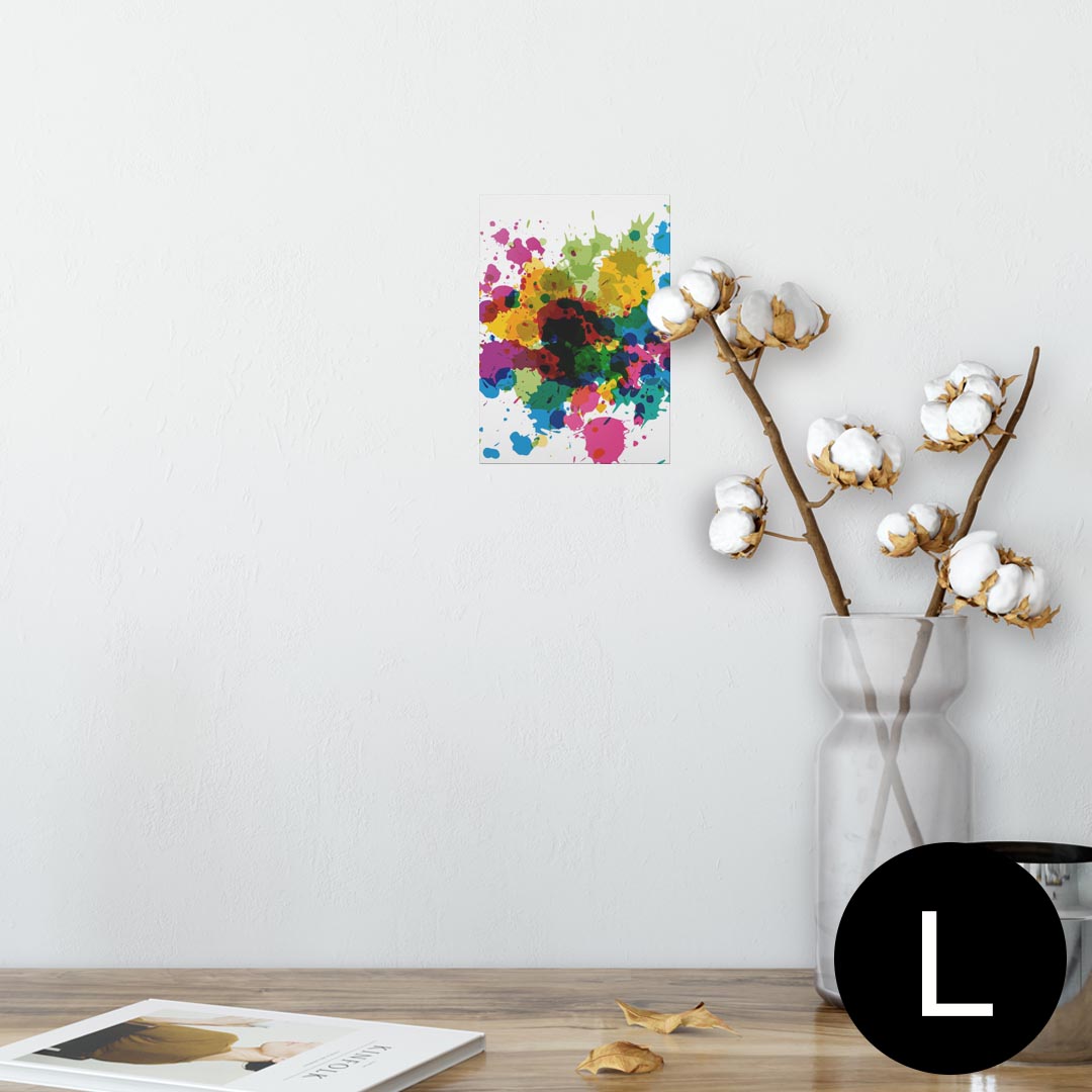 ポスター ウォールステッカー シール式ステッカー 飾り 89×127mm L版 写真 フォト 壁 インテリア おしゃれ 　剥がせる wall sticker poster 006081 絵の具　カラフル　インク