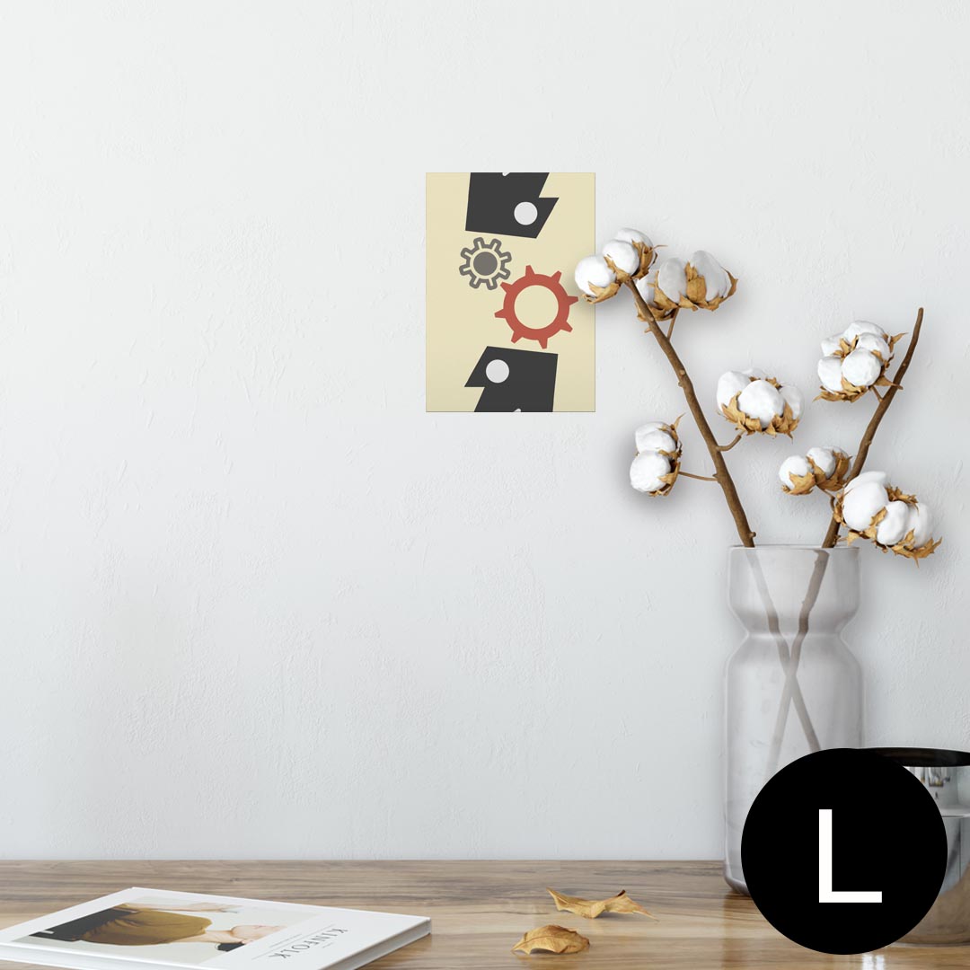 ポスター ウォールステッカー シール式ステッカー 飾り 89×127mm L版 写真 フォト 壁 インテリア おしゃれ 　剥がせる wall sticker poster 006243 歯車　人物