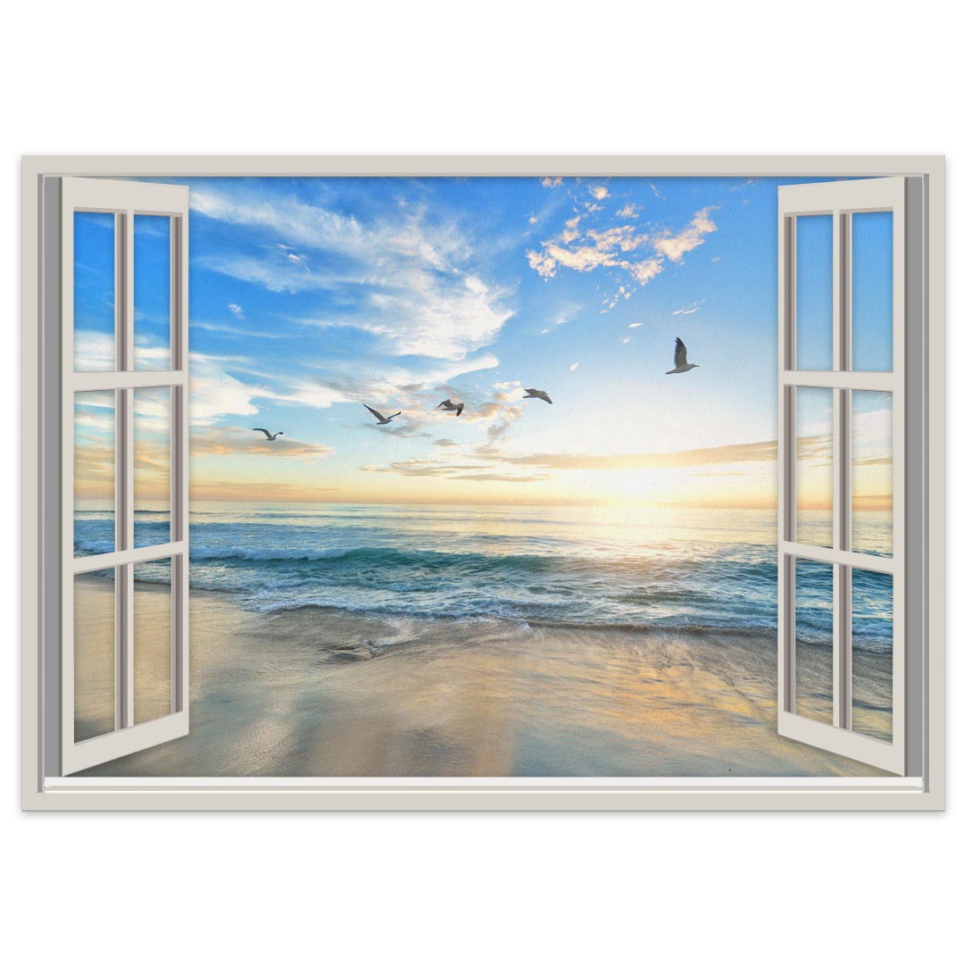 選べるサイズ！窓仕様ポステッカー ウォールステッカー シール式ステッカー 飾り A0 A1 A2 A3 A4 A5 B0 B1 B2 B3 B4 B5 写真 フォト 壁 インテリア おしゃれ 剥がせる wall sticker poster 023998 本　空 写真　海　鳥　自然　022947