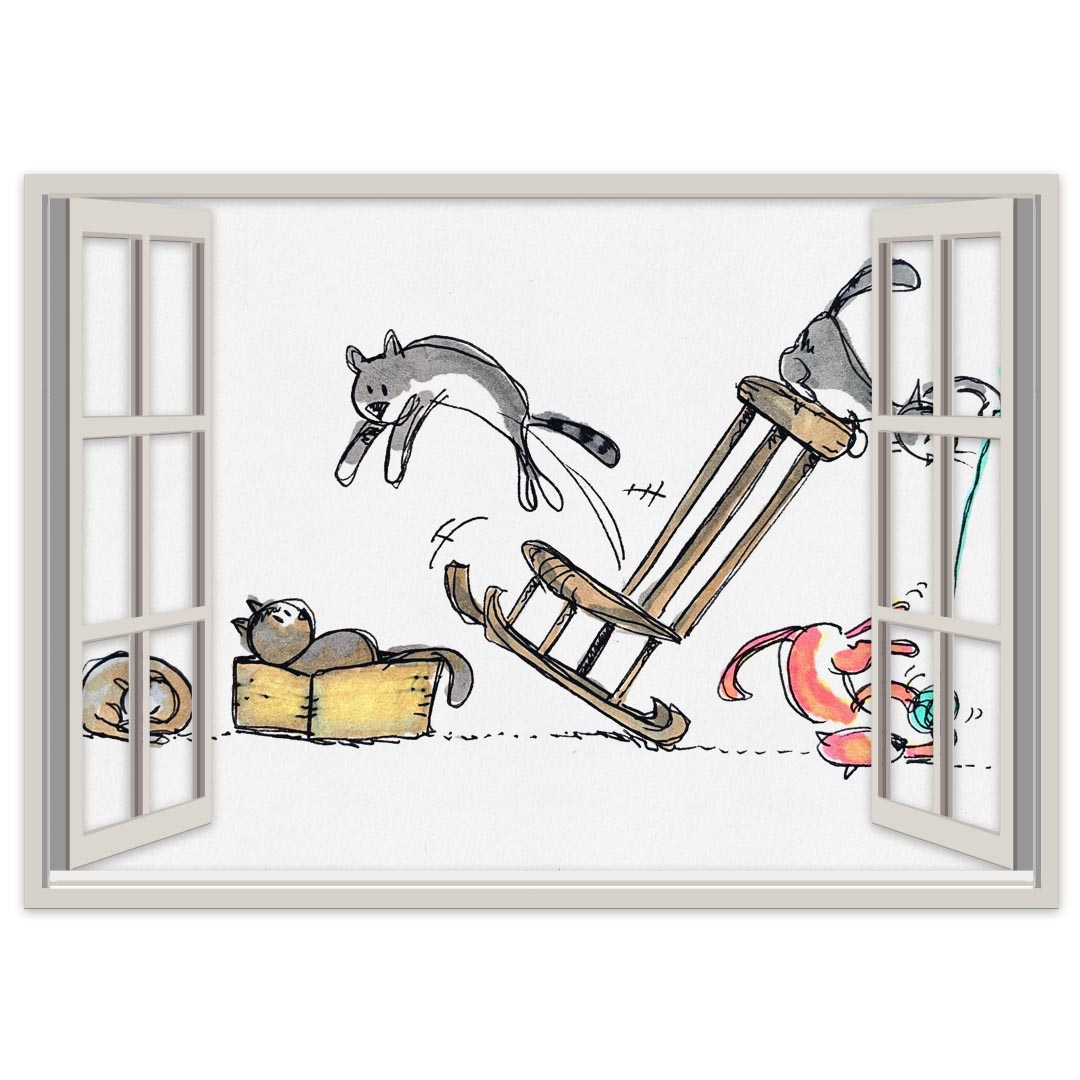 選べるサイズ！窓仕様ポステッカー ウォールステッカー シール式ステッカー 飾り A0 A1 A2 A3 A4 A5 B0 B1 B2 B3 B4 B5 写真 フォト 壁 インテリア おしゃれ 剥がせる wall sticker poster 023998 本　空 猫　ねこ　イラスト　023099