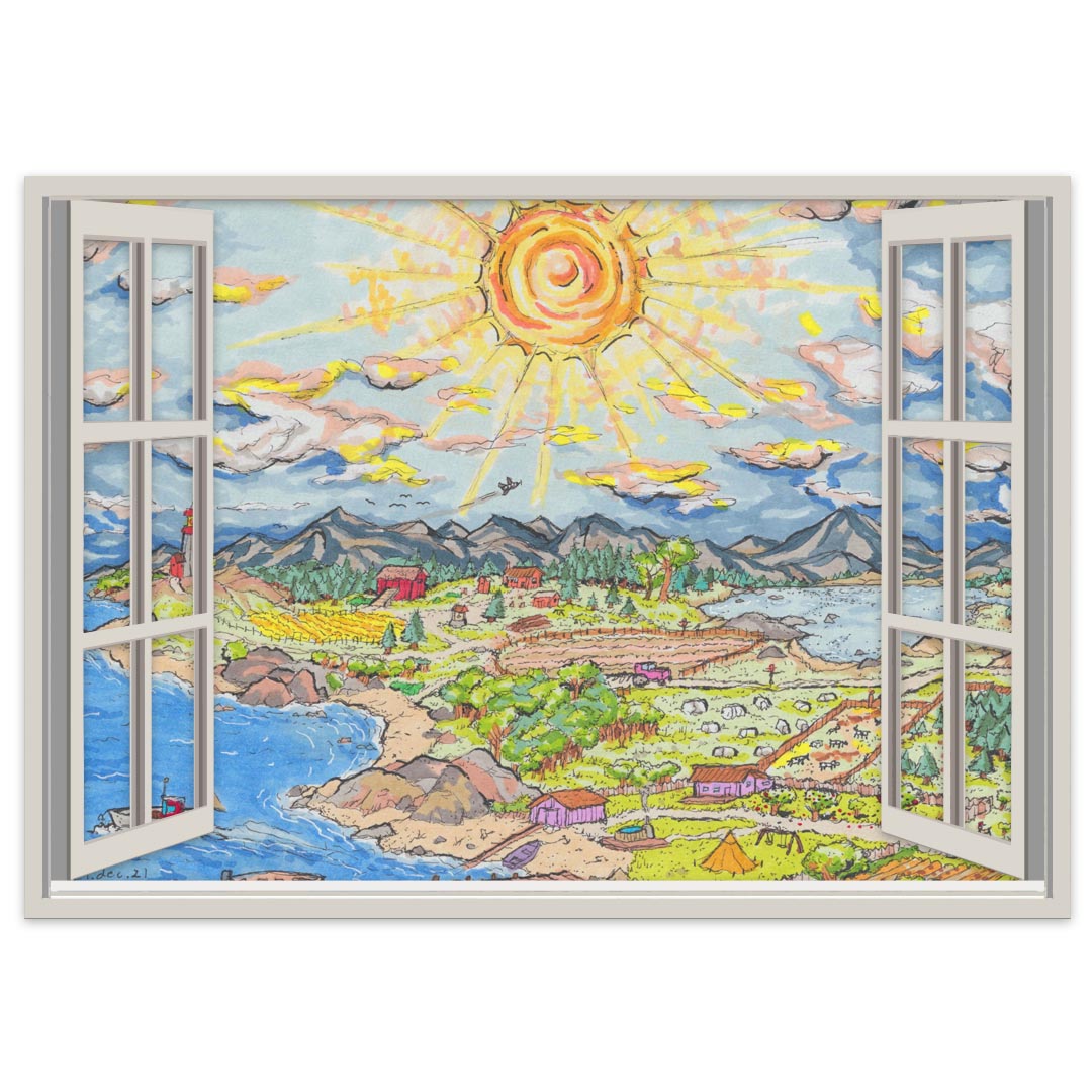 選べるサイズ！窓仕様ポステッカー ウォールステッカー シール式ステッカー 飾り A0 A1 A2 A3 A4 A5 B0 B1 B2 B3 B4 B5 写真 フォト 壁 インテリア おしゃれ 剥がせる wall sticker poster 023998 本　空 イラスト　風景　　023235