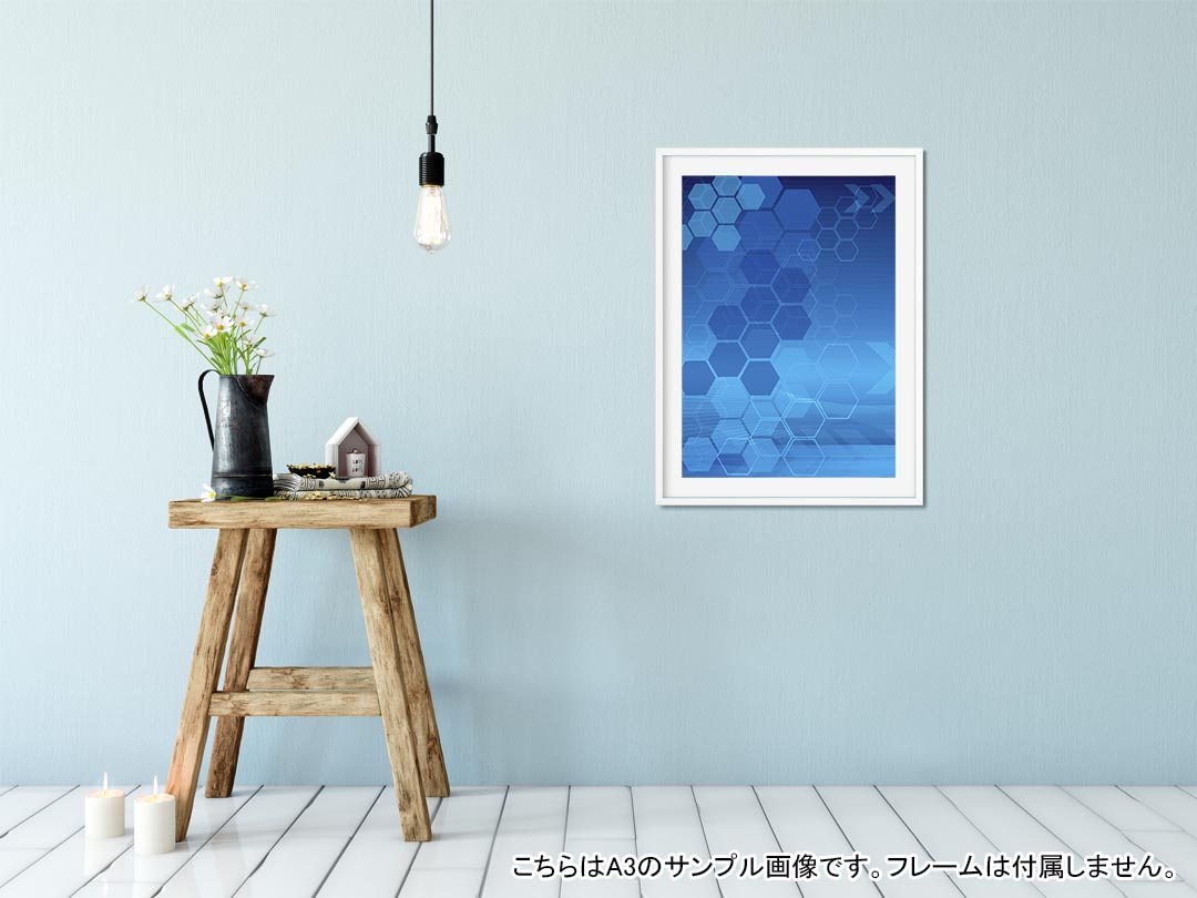 kabeコレのポスター ウォールステッカー シール式ステッカー 飾り 594×841mm A1 写真 フォト 壁 インテリア おしゃれ 剥がせるwall sticker poster 000073 青　記号｜アングル2
