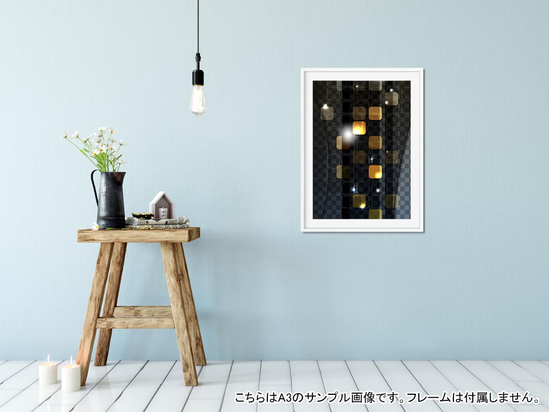 kabeコレのポスター ウォールステッカー シール式ステッカー 飾り 203×254 六つ切り 写真 フォト 壁 インテリア おしゃれ 　剥がせる wall sticker poster 000360 市松模様｜アングル2