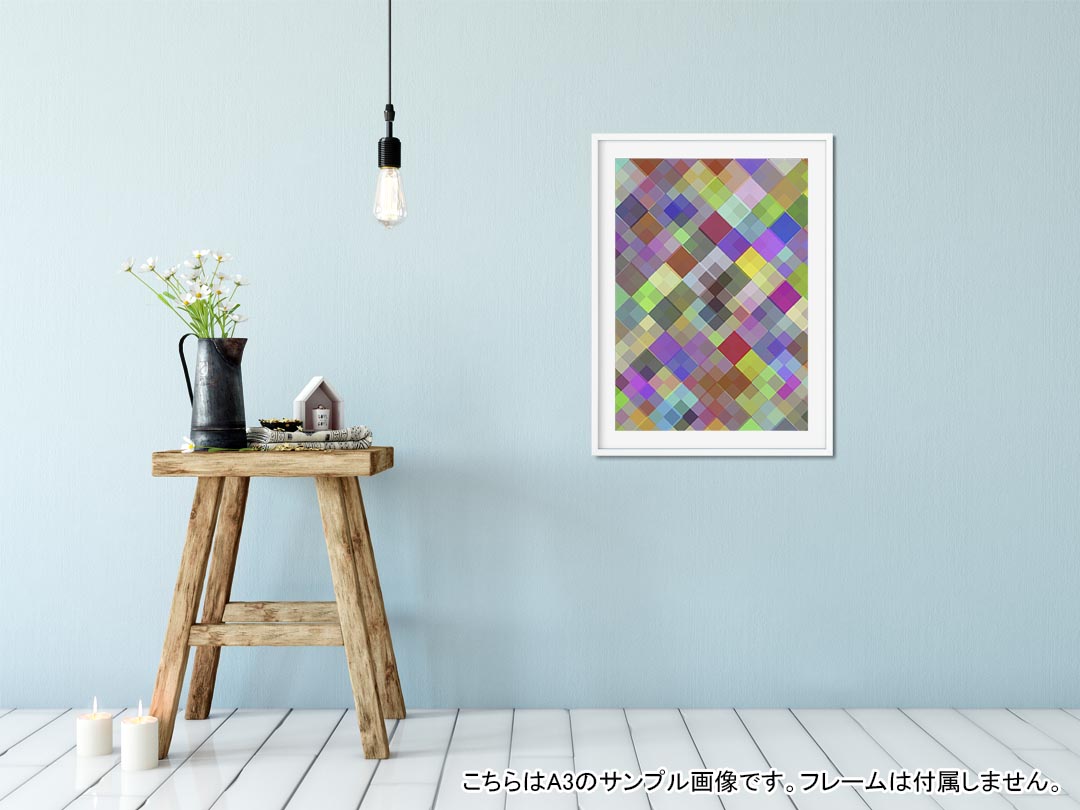 ポスター ウォールステッカー シール式ステッカー 飾り 127×178mm 2L 写真 フォト 壁 インテリア おしゃれ 　剥がせる wall sticker poster 000447 チェック　アーガイル　トラッド 2