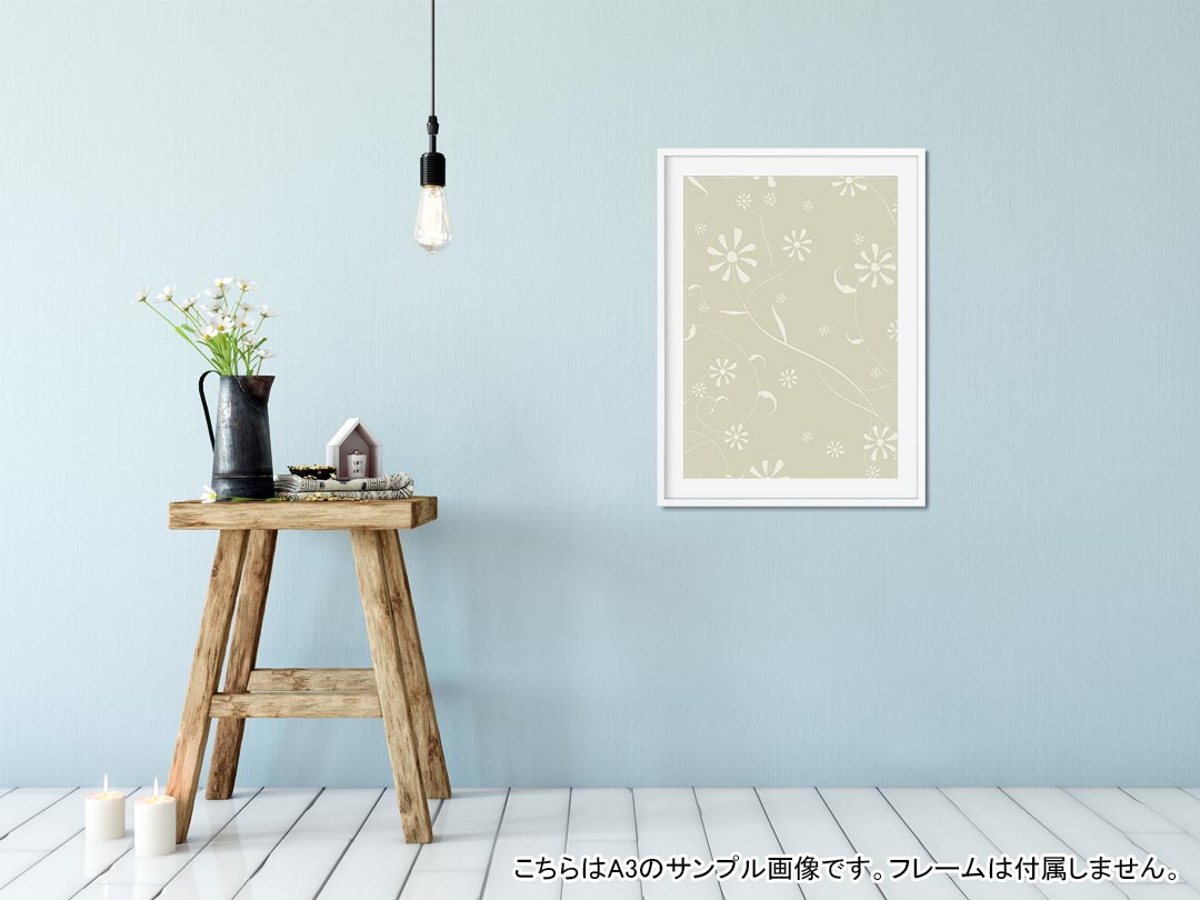 ポスター ウォールステッカー シール式ステッカー 飾り 148×210mm A5 写真 フォト 壁 インテリア おしゃれ 剥がせる wall sticker poster 000798 花　リーフ 2