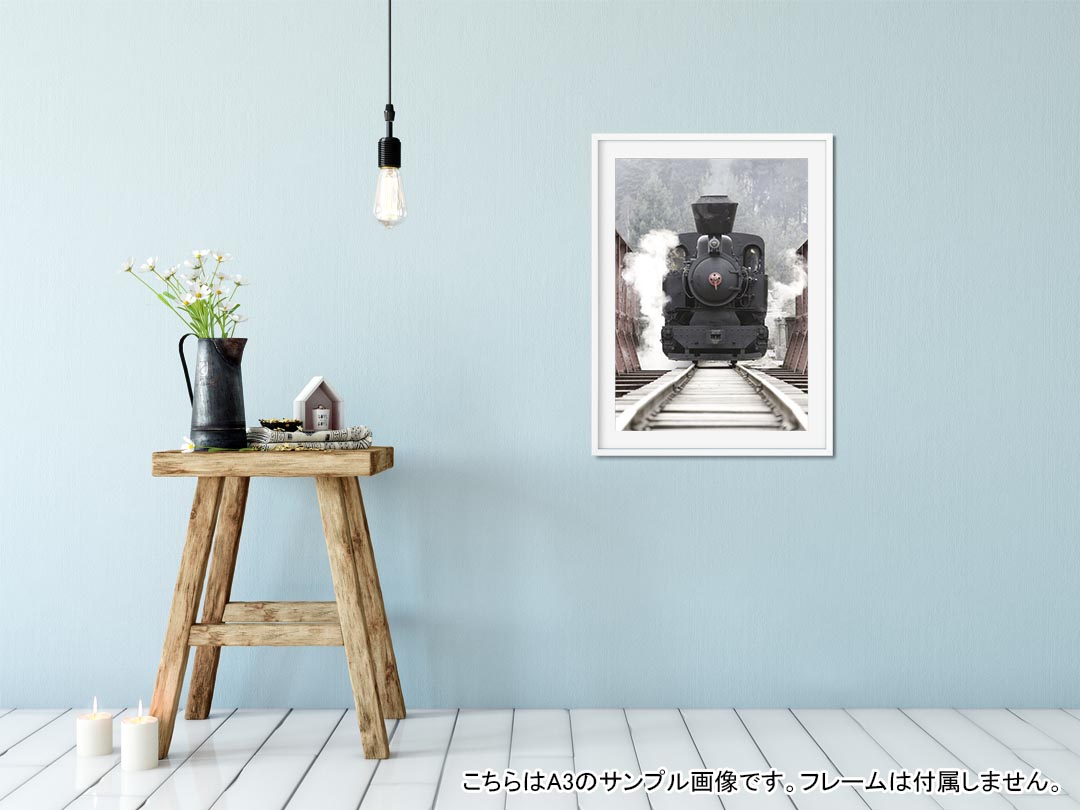ポスター ウォールステッカー シール式ステッカー 飾り 420×594mm A2 写真 フォト 壁 インテリア おしゃれ 剥がせる wall sticker poster 000887 機関車　電車 2