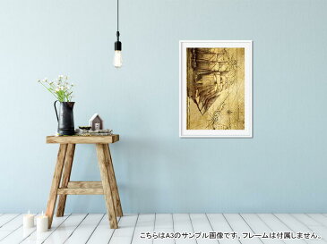 ポスター ウォールステッカー シール式ステッカー 飾り 594×841mm A1 写真 フォト 壁 インテリア おしゃれ 剥がせる wall sticker poster 001026 船 地図