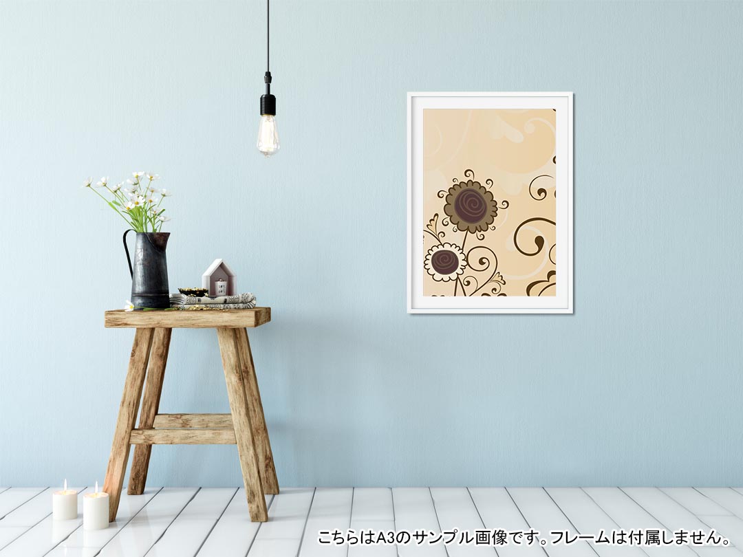 ポスター ウォールステッカー シール式ステッカー 飾り 297×420mm A3 写真 フォト 壁 インテリア おしゃれ 剥がせる wall sticker poster 001884 花　　レトロ kabekore-10107050 kabeコレ サンプル画像2