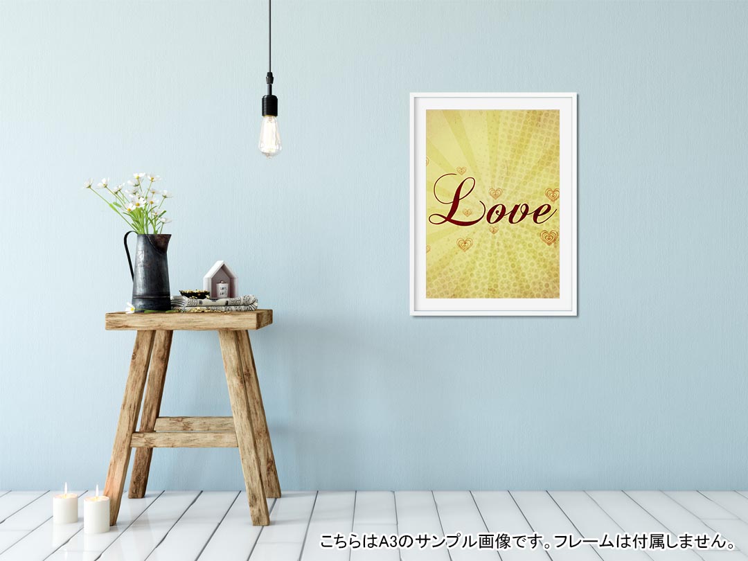 ポスター ウォールステッカー シール式ステッカー 飾り 182×257mm B5 写真 フォト 壁 インテリア おしゃれ 　剥がせる wall sticker poster 002387 英語　文字　ハート kabekore-10192976 kabeコレ サンプル画像2