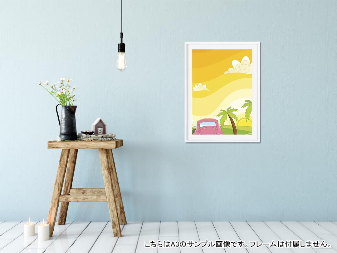 ポスター ウォールステッカー 長方形 シール式ステッカー 飾り 30×16cm Ssize 壁 インテリア おしゃれ　剥がせる wall sticker poster 002495 景色　風景　イラスト 2