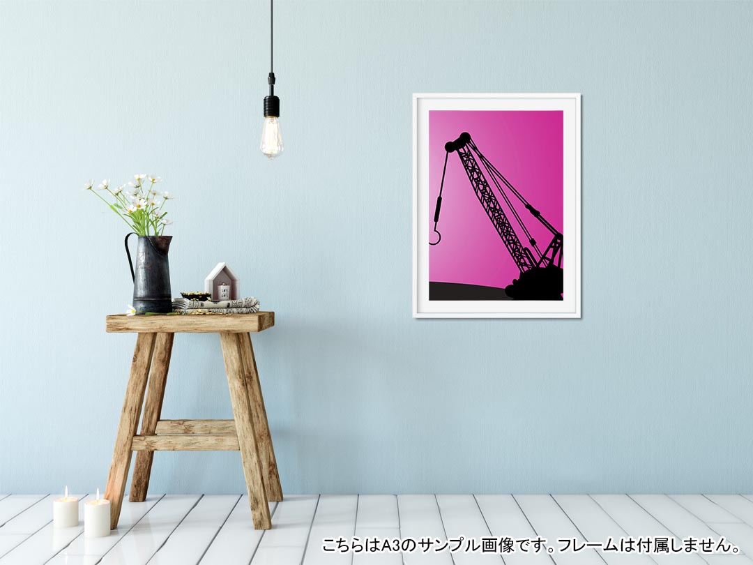 kabeコレのポスター ウォールステッカー シール式ステッカー 飾り 182×257mm B5 写真 フォト 壁 インテリア おしゃれ 　剥がせる wall sticker poster 002930 乗り物　イラスト　ピンク｜アングル2