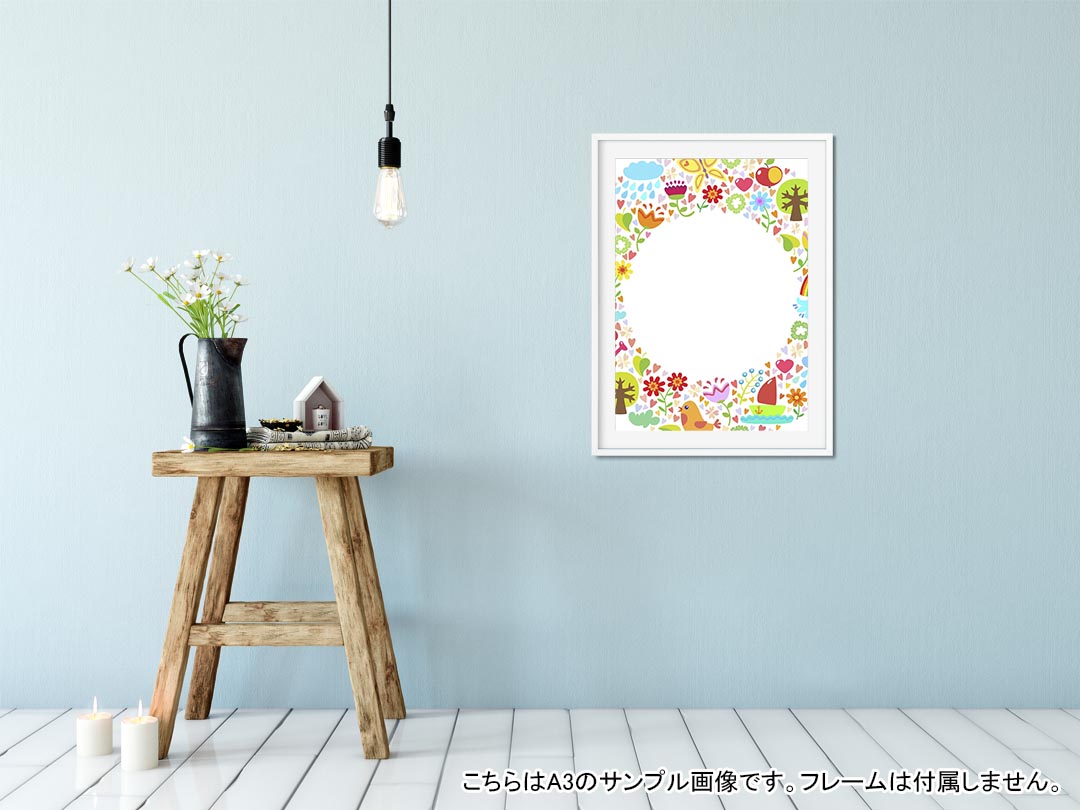ポスター ウォールステッカー シール式ステッカー 飾り 257×364mm B4 写真 フォト 壁 インテリア おしゃれ 剥がせる wall sticker poster 003517 花　鳥　カラフル 2