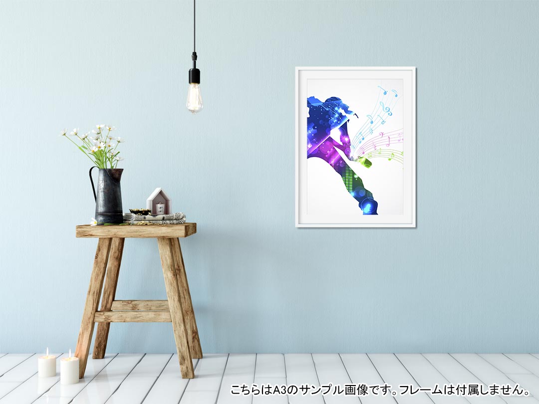ポスター ウォールステッカー シール式ステッカー 飾り 89×127mm L版 写真 フォト 壁 インテリア おしゃれ 　剥がせる wall sticker poster 003565 音楽　人物　カラフル kabekore-10236721 kabeコレ サンプル画像2