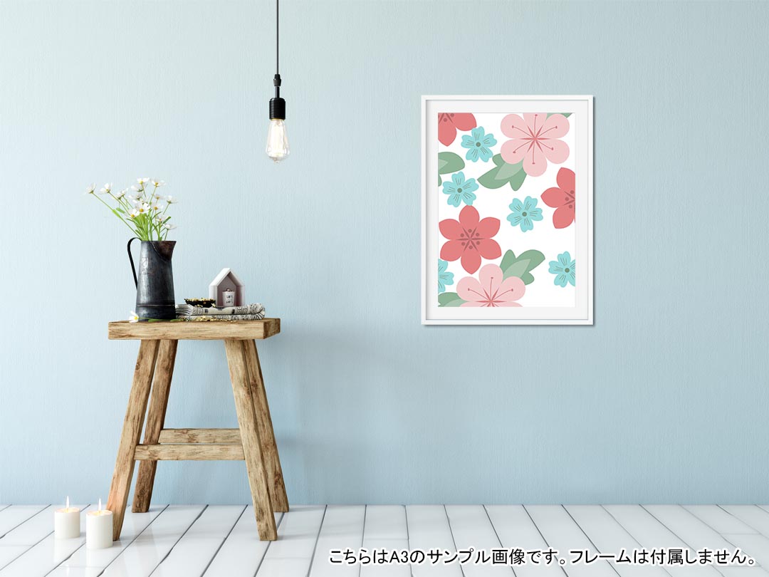 ポスター ウォールステッカー シール式ステッカー 飾り 148×210mm A5 写真 フォト 壁 インテリア おしゃれ 剥がせる wall sticker poster 003759 花　　ピンク - 2