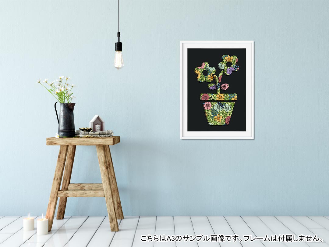 ポスター ウォールステッカー シール式ステッカー 飾り 210×297mm A4 写真 フォト 壁 インテリア おしゃれ 剥がせる wall sticker poster 023361 花　フラワー　カラフル kabekore-10910273 kabeコレ サンプル画像2