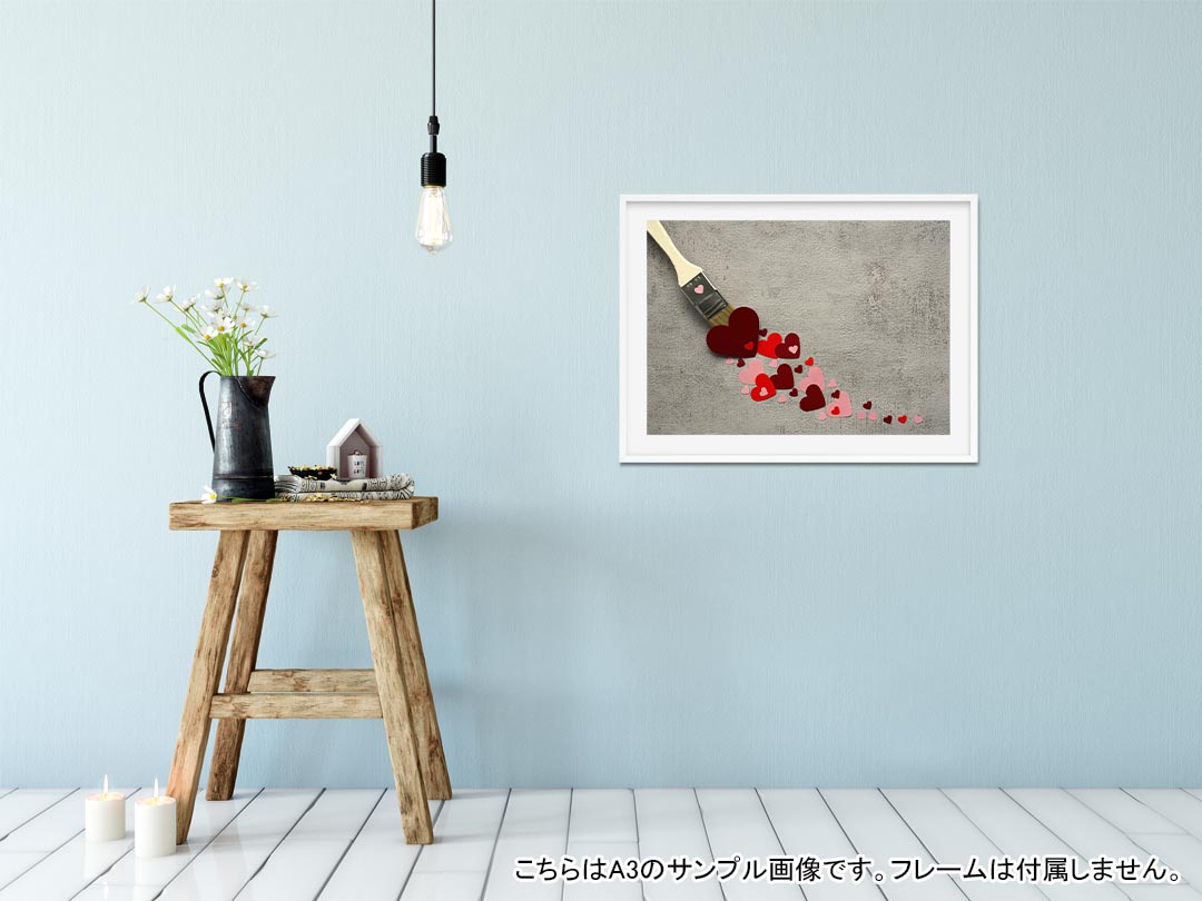 ポスター ウォールステッカー シール式ステッカー 飾り 594×841mm A1 写真 フォト 壁 インテリア おしゃれ 剥がせるwall sticker poster 023433 ハート　柄　模様 2