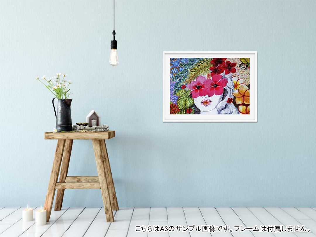 ポスター ウォールステッカー シール式ステッカー 飾り 594×841mm A1 写真 フォト 壁 インテリア おしゃれ 剥がせるwall sticker poster 023679 花　イラスト　人物　フラワー kabekore-10907331 kabeコレ サンプル画像2