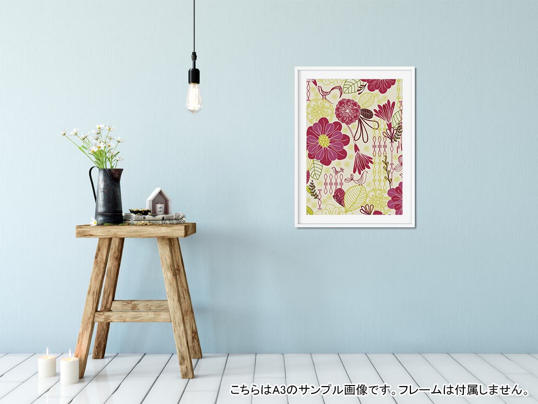 ポスター ウォールステッカー シール式ステッカー 飾り 182×257mm B5 写真 フォト 壁 インテリア おしゃれ 　剥がせる wall sticker poster 004063 花　フラワー　ピンク 2