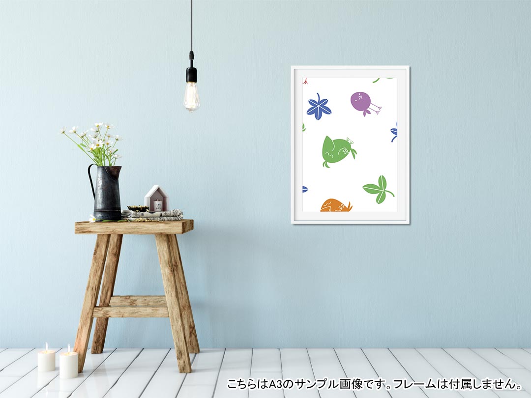 ポスター ウォールステッカー シール式ステッカー 飾り 594×841mm A1 写真 フォト 壁 インテリア おしゃれ 剥がせるwall sticker poster 004308 鳥　キャラクター　模様 2