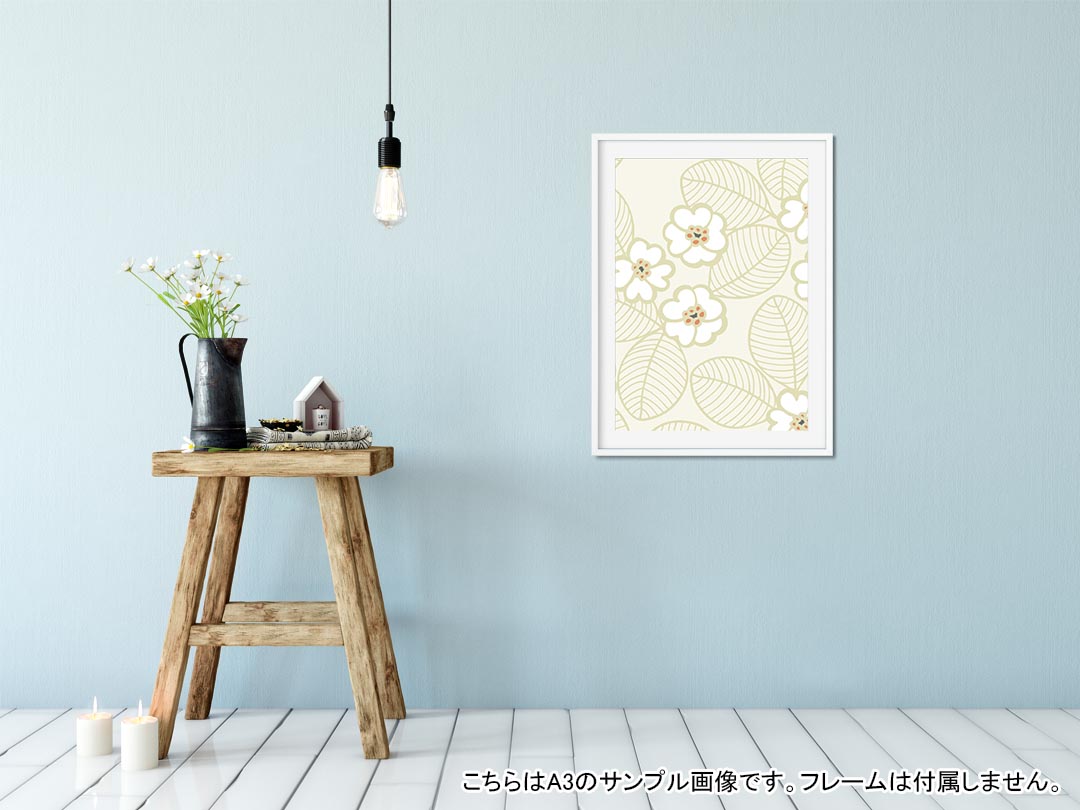 kabeコレのポステッカー ポスター ウォールステッカー シール式ステッカー 飾り 1030mm×1456mm B0 写真 フォト 壁 インテリア おしゃれ 剥がせる wall sticker poster 004405 花　白｜アングル2