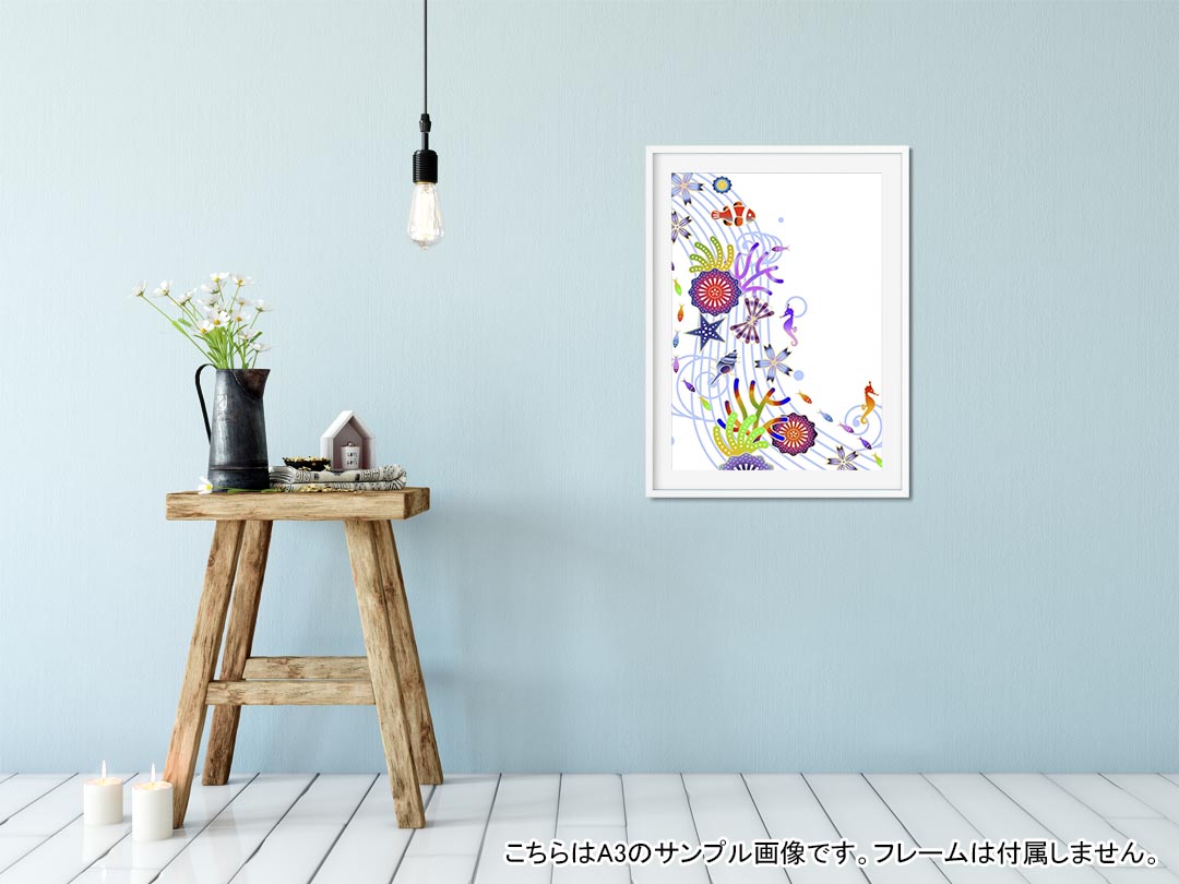 ポスター ウォールステッカー シール式ステッカー 飾り 594×841mm A1 写真 フォト 壁 インテリア おしゃれ 剥がせるwall sticker poster 004524 花　海　イラスト kabekore-10081020 kabeコレ サンプル画像2