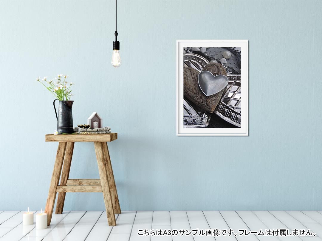 ポスター ウォールステッカー シール式ステッカー 飾り 210×297mm A4 写真 フォト 壁 インテリア おしゃれ 剥がせる wall sticker poster 004575 ハート　写真 2