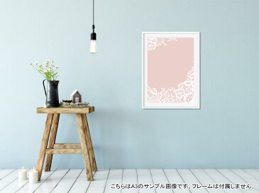 ポスター ウォールステッカー 長方形 シール式ステッカー 飾り 60×31cm Msize 壁 インテリア おしゃれ　剥がせる wall sticker poster 004577 花　ガーリー　ピンク