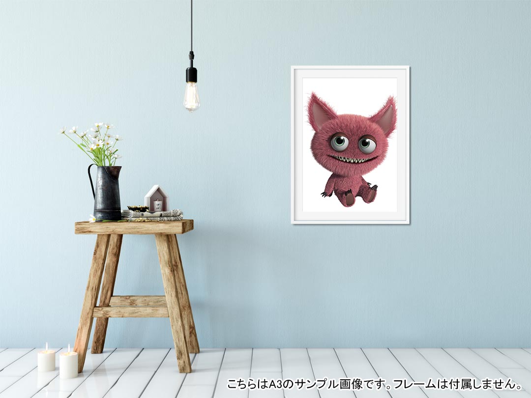ポスター ウォールステッカー シール式ステッカー 飾り 257×364mm B4 写真 フォト 壁 インテリア おしゃれ 剥がせる wall sticker poster 005189 モンスター　赤　キャラクター kabekore-10224049 kabeコレ サンプル画像2