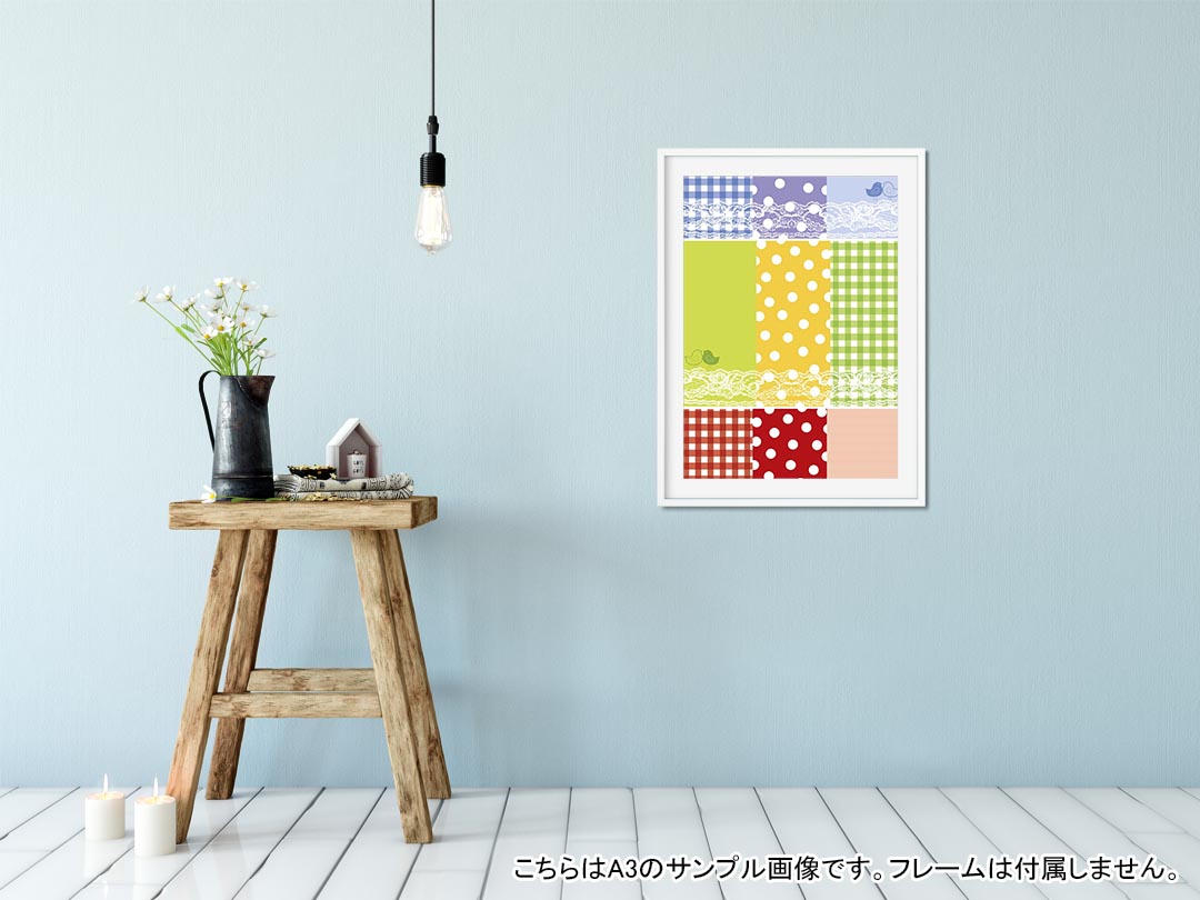 ポスター ウォールステッカー シール式ステッカー 飾り 594×841mm A1 写真 フォト 壁 インテリア おしゃれ 剥がせるwall sticker poster 005564 チェック　模様　カラフル kabekore-10082054 kabeコレ サンプル画像2