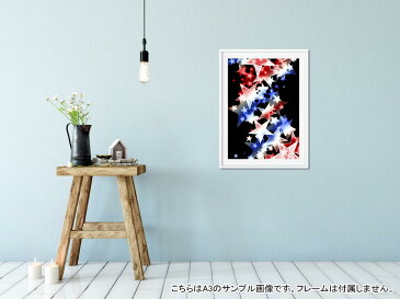 ポスター ウォールステッカー シール式ステッカー 飾り 297×420mm A3 写真 フォト 壁 インテリア おしゃれ 剥がせる wall sticker poster 005606 星 赤 青