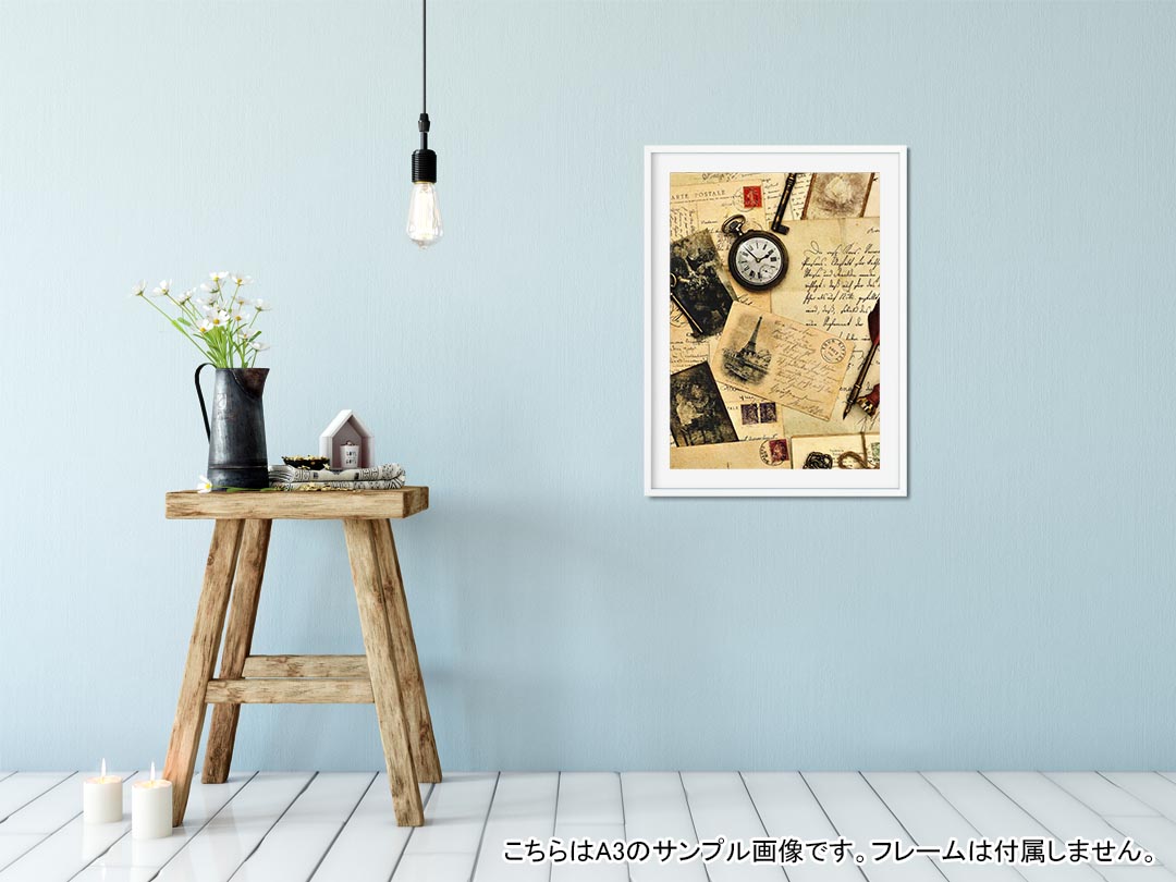 ポスター ウォールステッカー シール式ステッカー 飾り 210×297mm A4 写真 フォト 壁 インテリア おしゃれ 剥がせる wall sticker poster 005952 写真　手紙　英語　文字 2