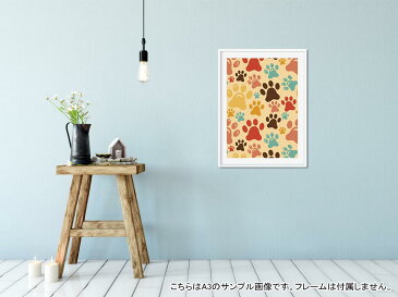 ポスター ウォールステッカー シール式ステッカー 飾り 420×594mm A2 写真 フォト 壁 インテリア おしゃれ 　剥がせる wall sticker poster 005980 肉球　動物　模様