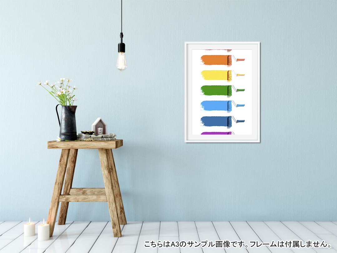 ポスター ウォールステッカー 長方形 シール式ステッカー 飾り 60×31cm Msize 壁 インテリア おしゃれ　剥がせる wall sticker poster 006035 レインボー　インク　ペンキ kabekore-10407131 kabeコレ サンプル画像2