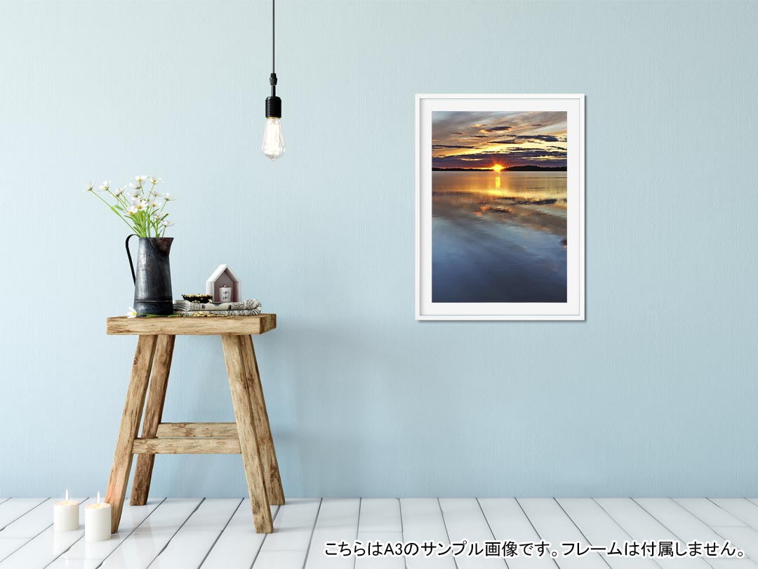 kabeコレのポスター ウォールステッカー シール式ステッカー 飾り 594×841mm A1 写真 フォト 壁 インテリア おしゃれ 剥がせるwall sticker poster 006348 写真　海　空　夕日｜アングル2