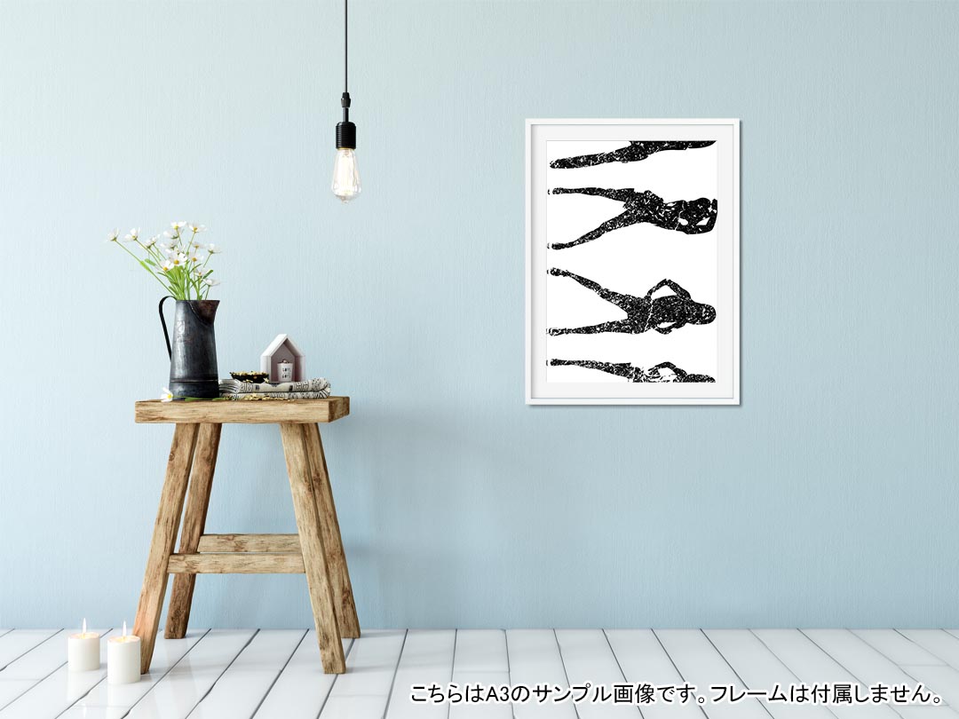 ポスター ウォールステッカー シール式ステッカー 飾り 515×728mm B2 写真 フォト 壁 インテリア おしゃれ 剥がせる wall sticker poster 006943 人物　黒 - 2