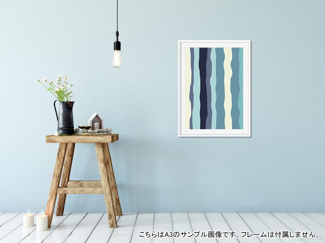 kabeコレのポスター ウォールステッカー シール式ステッカー 飾り 364×515mm B3 写真 フォト 壁 インテリア おしゃれ 剥がせる wall sticker poster 007143 ストライプ　模様｜アングル2