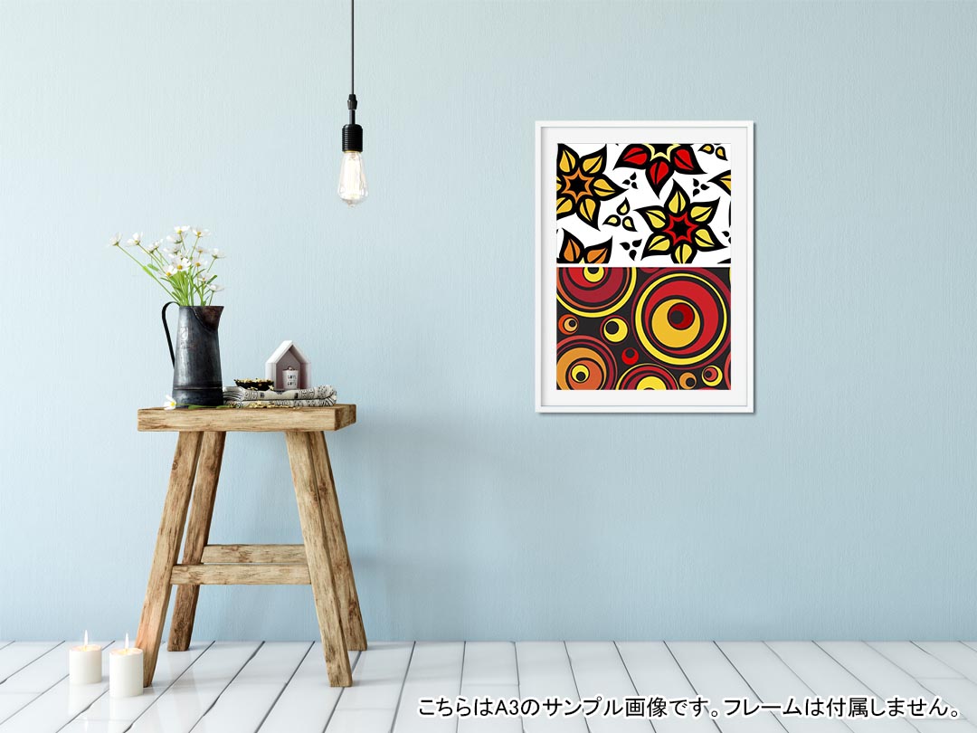 ポスター ウォールステッカー シール式ステッカー 飾り 89×127mm L版 写真 フォト 壁 インテリア おしゃれ 　剥がせる wall sticker poster 007625 花　フラワー　赤　レッド　模様 kabekore-10240697 kabeコレ サンプル画像2