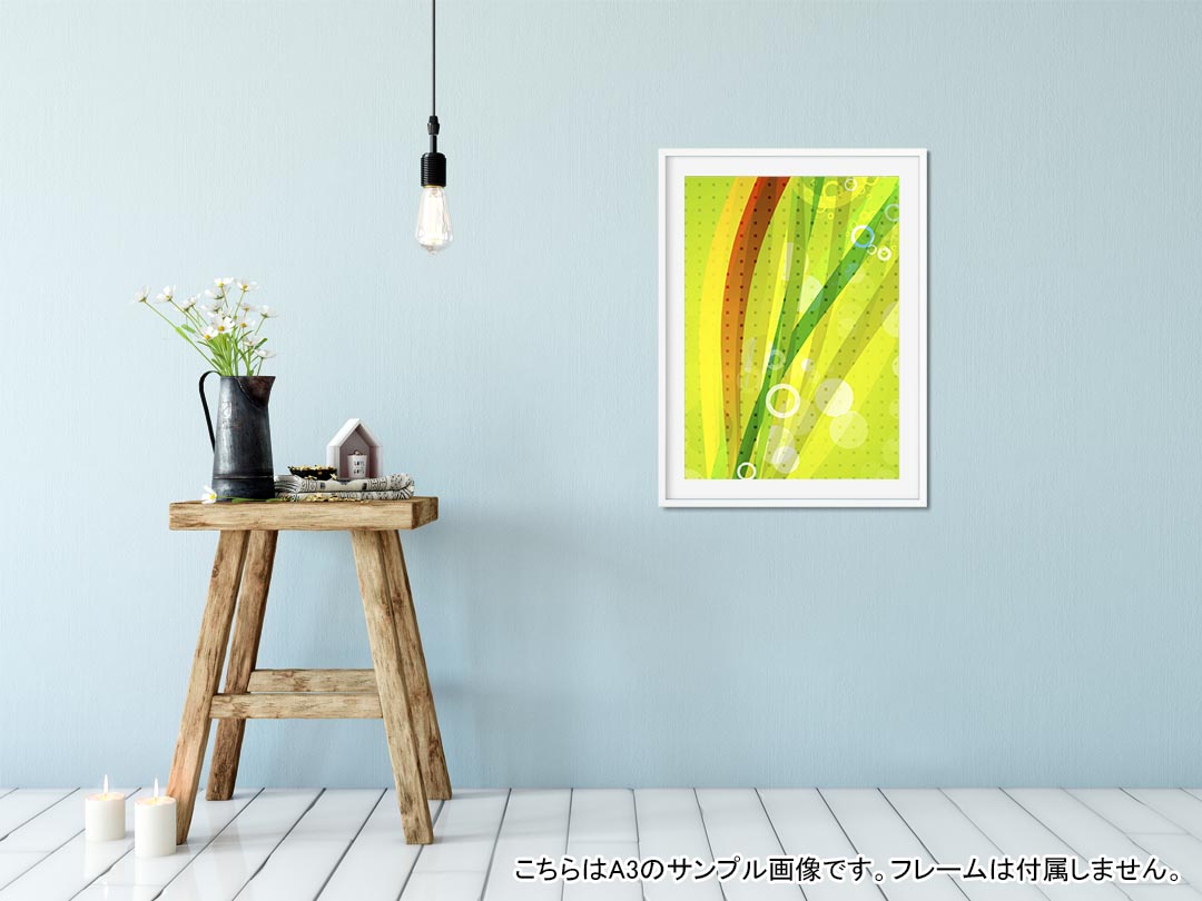 ポスター ウォールステッカー シール式ステッカー 飾り 148×210mm A5 写真 フォト 壁 インテリア おしゃれ 剥がせる wall sticker poster 007671 カラフル　緑　グリーン　ドット kabekore-10141081 kabeコレ サンプル画像2
